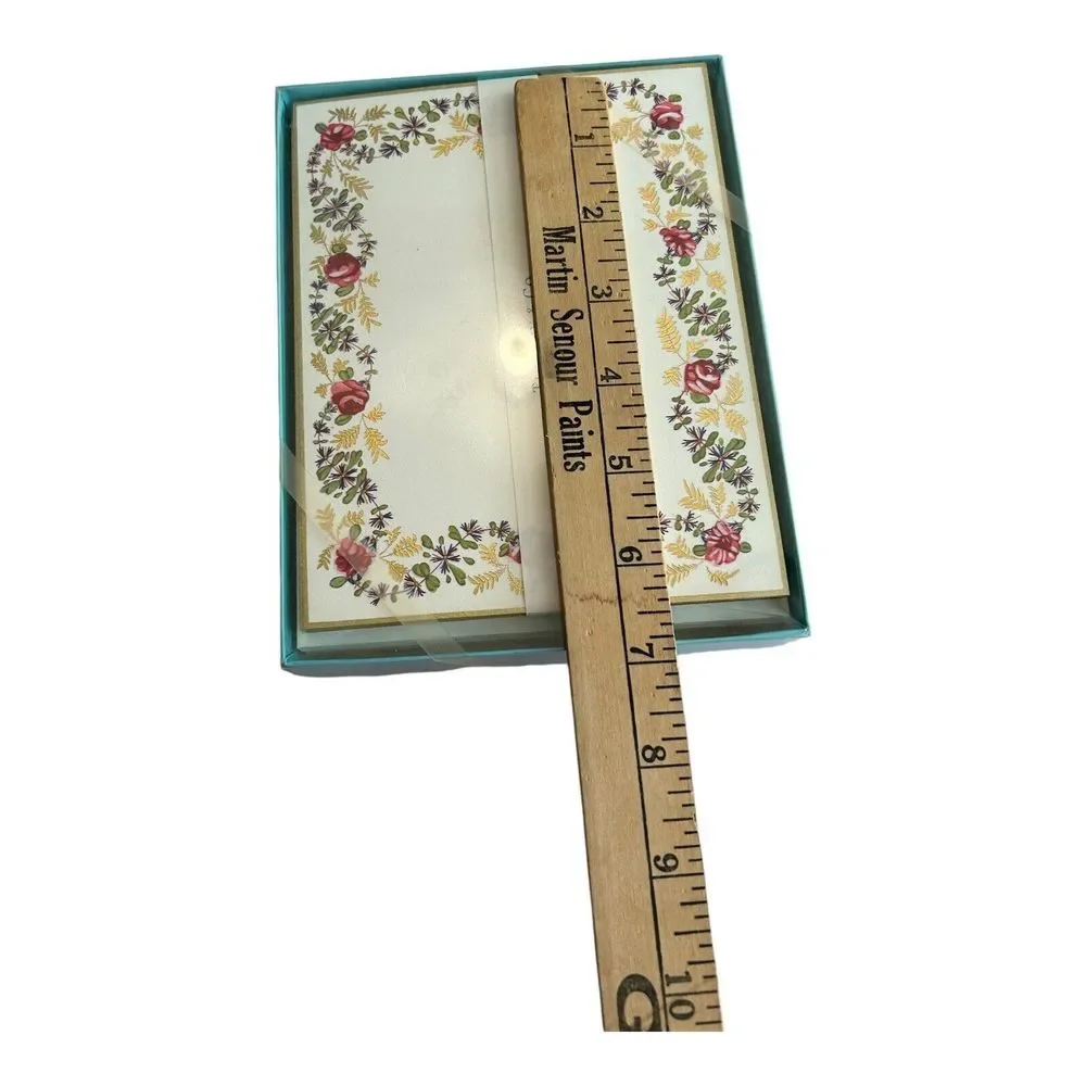 Tiffany & Co Blank Notecard Greeting card floral‎ border 12 cards & envelopes